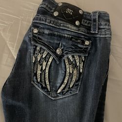 Worn Miss Me Flared low rise Jeans
