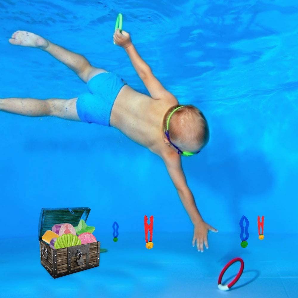 Diving Pool Toys for Kids 27 Pcs Underwater Swimming Pool Toy Set, Diving Sticks