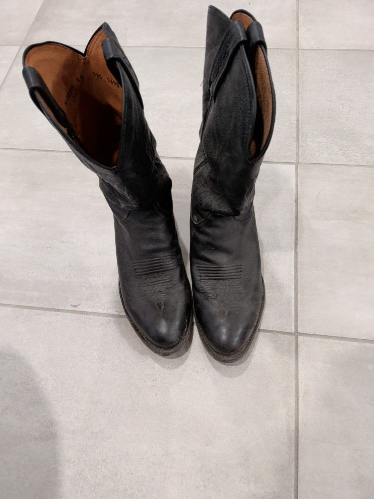 Lucchese Black Men's Western Boots 9 1/2