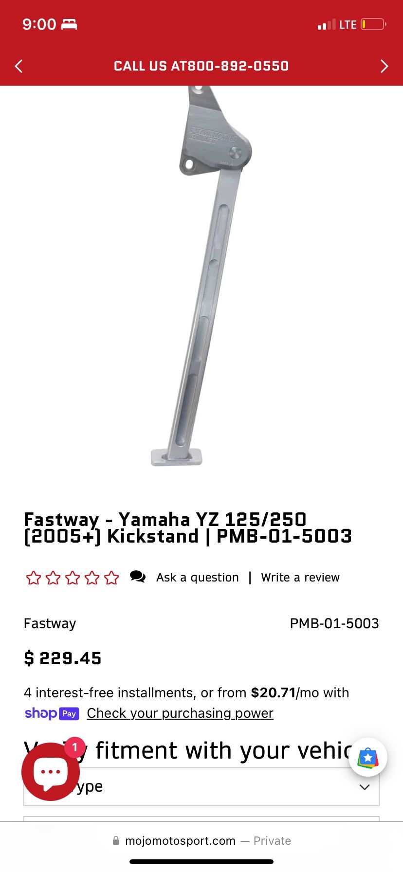 Billet Kickstand For Yz 250