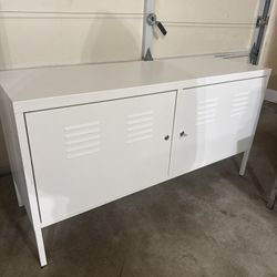 IKEA White Metal Media Console / Storage Cabinet 