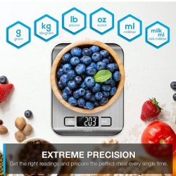 Kitchen Scale, Food Scale, Digital & Mechanical Scale with Beautiful LCD Screen, 6 Measurement Units, Gram Scale Used for Weight Loss, Baking, Cooking