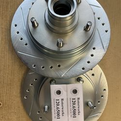 Ford F100 73-83 Front Drill Slot Rotors Ceramic Pads 