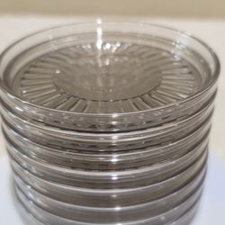 NOS Genuine Preludio Tupperware Clear Acrylic PRISM Coasters Smoke Grey Set of 8