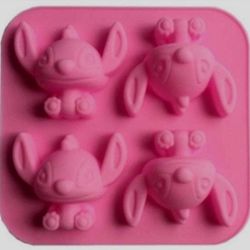 4 Cavity Star Baby Lilo  Stitch Silicone Mold for DIY