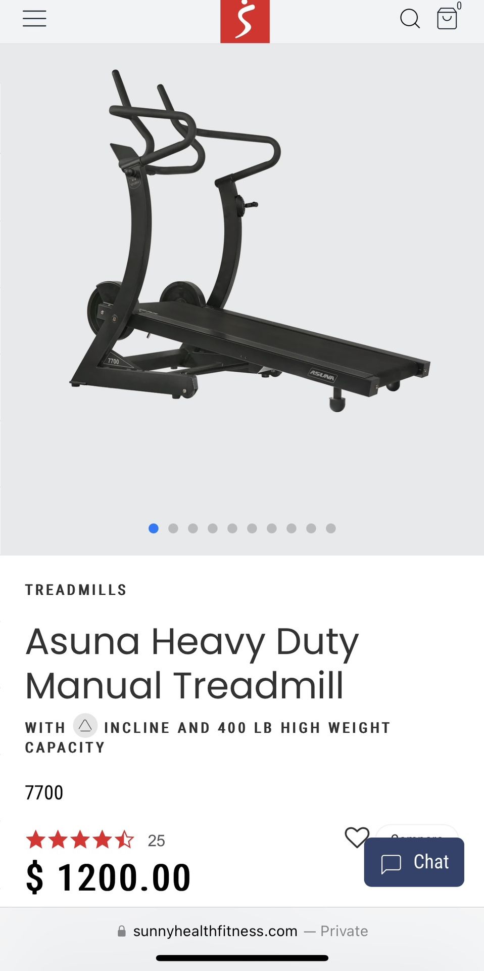 Asuna 7700 Manual Treadmill and Mat