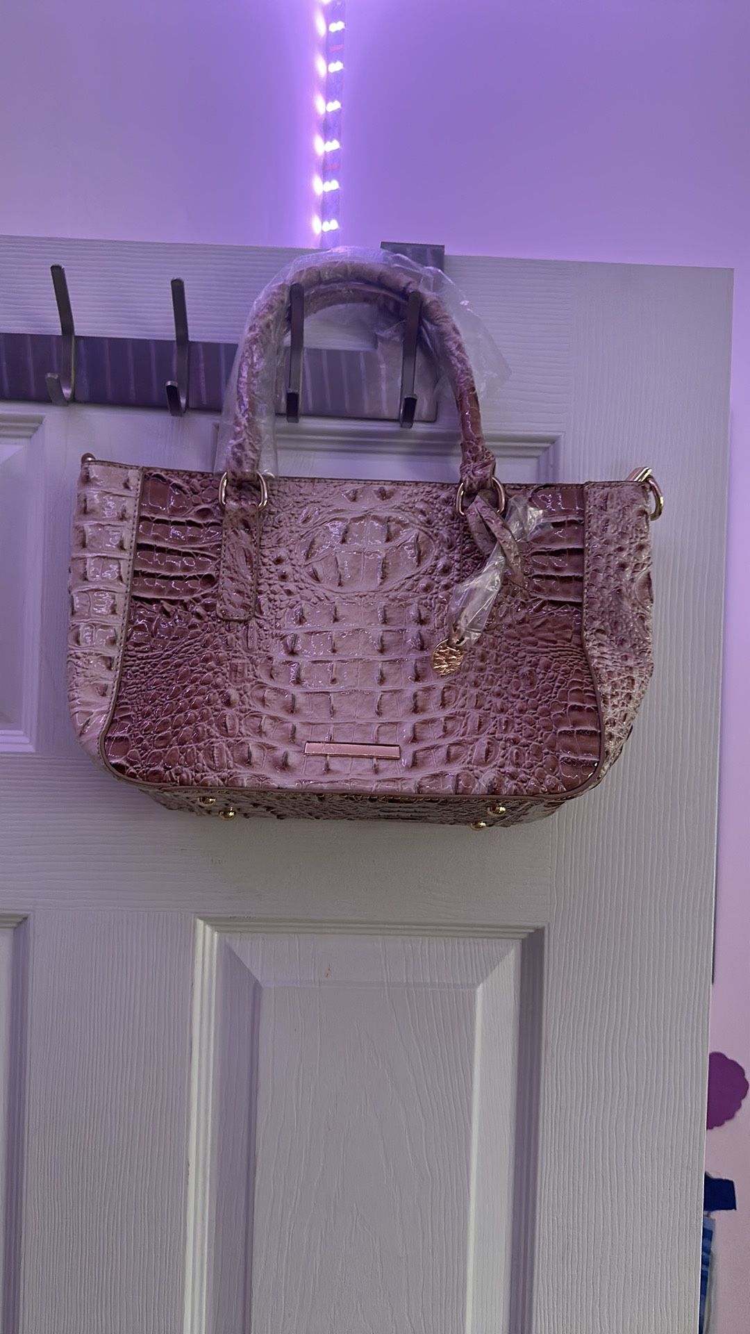 Chic Pink Embossed Satchel