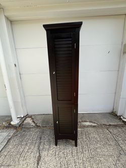 Dark Brown Wooden Bookcase or Cabinet