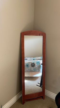 Standing Mirror Wooden Finish