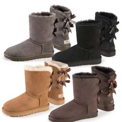 New Ugg Women Bailey Bow II Short 100% Authentic (black,chestnut ,grey and Pink)