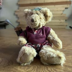 Russ Berrie Bears CHIP GOLFER Vintage Teddy Bear Stuffed Animal Toys