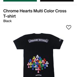 chromehearts multi color cross tee black