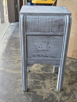 Rustic Distressed Wood Nightstand Side Table.
