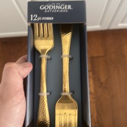 Godinger gathering 12pk gold fork set