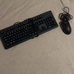 LED Keyboard & Mouse Black 