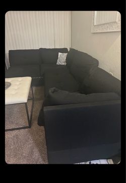 Black Fabric Sectional Sofa