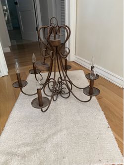Wrought Iron Candle Style Chandelier
