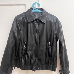 Black Faux Leather Jacket – Trendy & Stylish