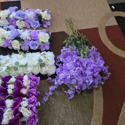 Flower Bed For Wedding And Party Decorations, Roses And Wisteria 