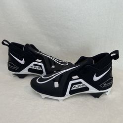 Men Nike Alpha Menace Pro 3 Football Cleats Black & White CT6649-001 Size 10
