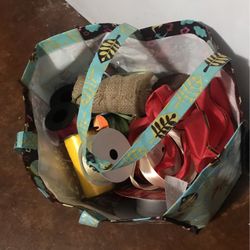 Bag Of Ribbon And Burlap 