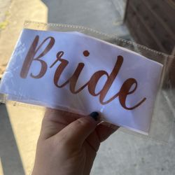 New Pink Bride To Be Sash 
