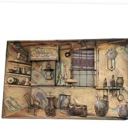 Copper 3D Metal General Store Folk Hanging Wall Art Decor 20"x13" 