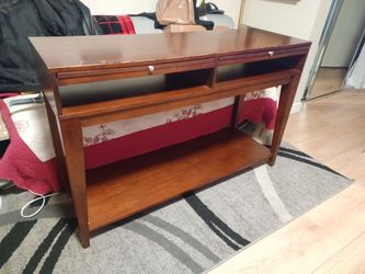 Wooden Sofa/Console Table w/Pull-Outs
