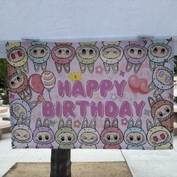 Labubu Birthday Banner