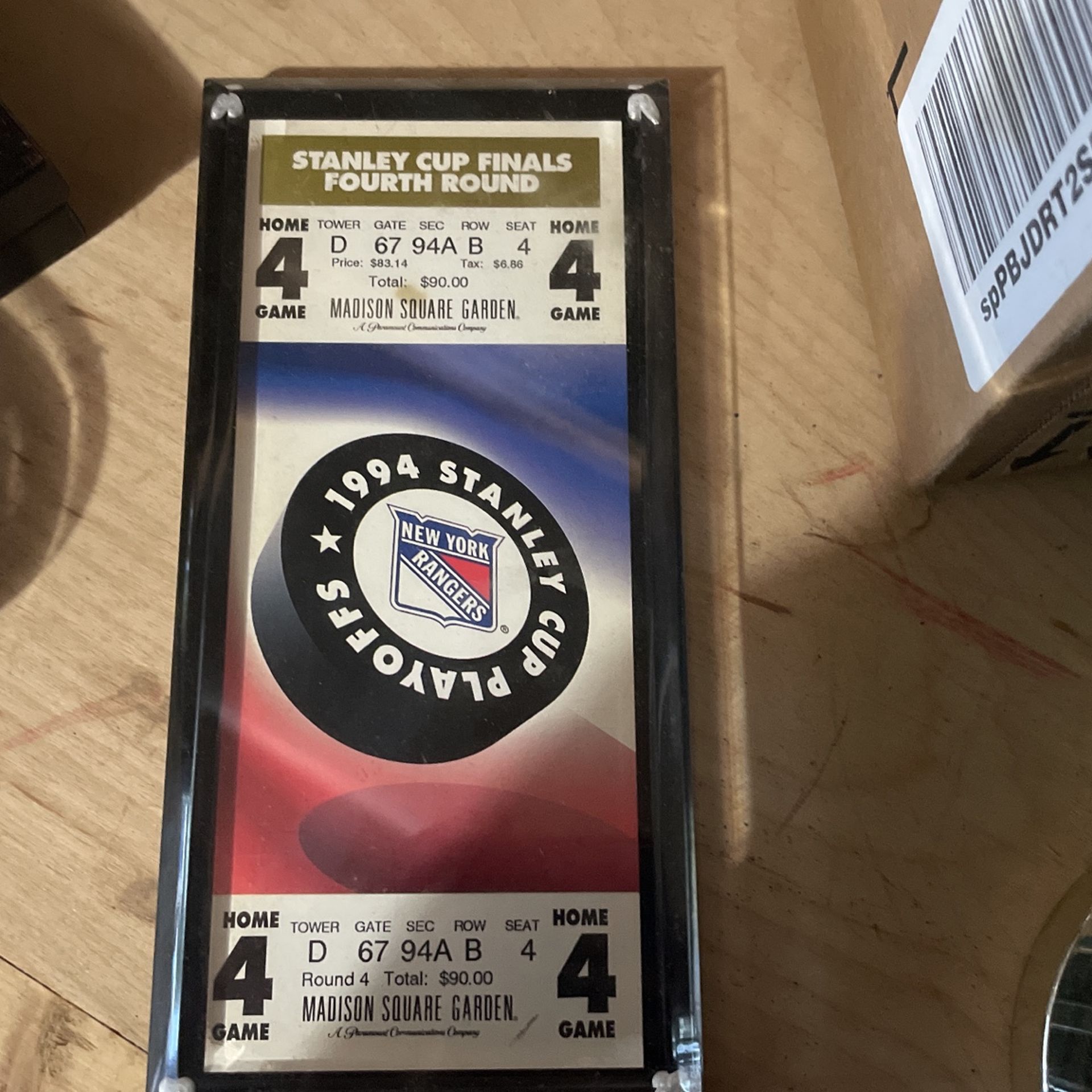 Stanley Cup Finals Fourth Round Ticket 1994
