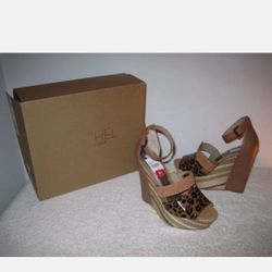 Rachel Rachel Roy Shainah Women US 8.5  Brown Wedge Sandal NEW IN BOX