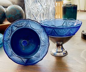 SET OF 2 HAZEL-ATLAS DEPRESSION GLASS SHERBET CUPS 