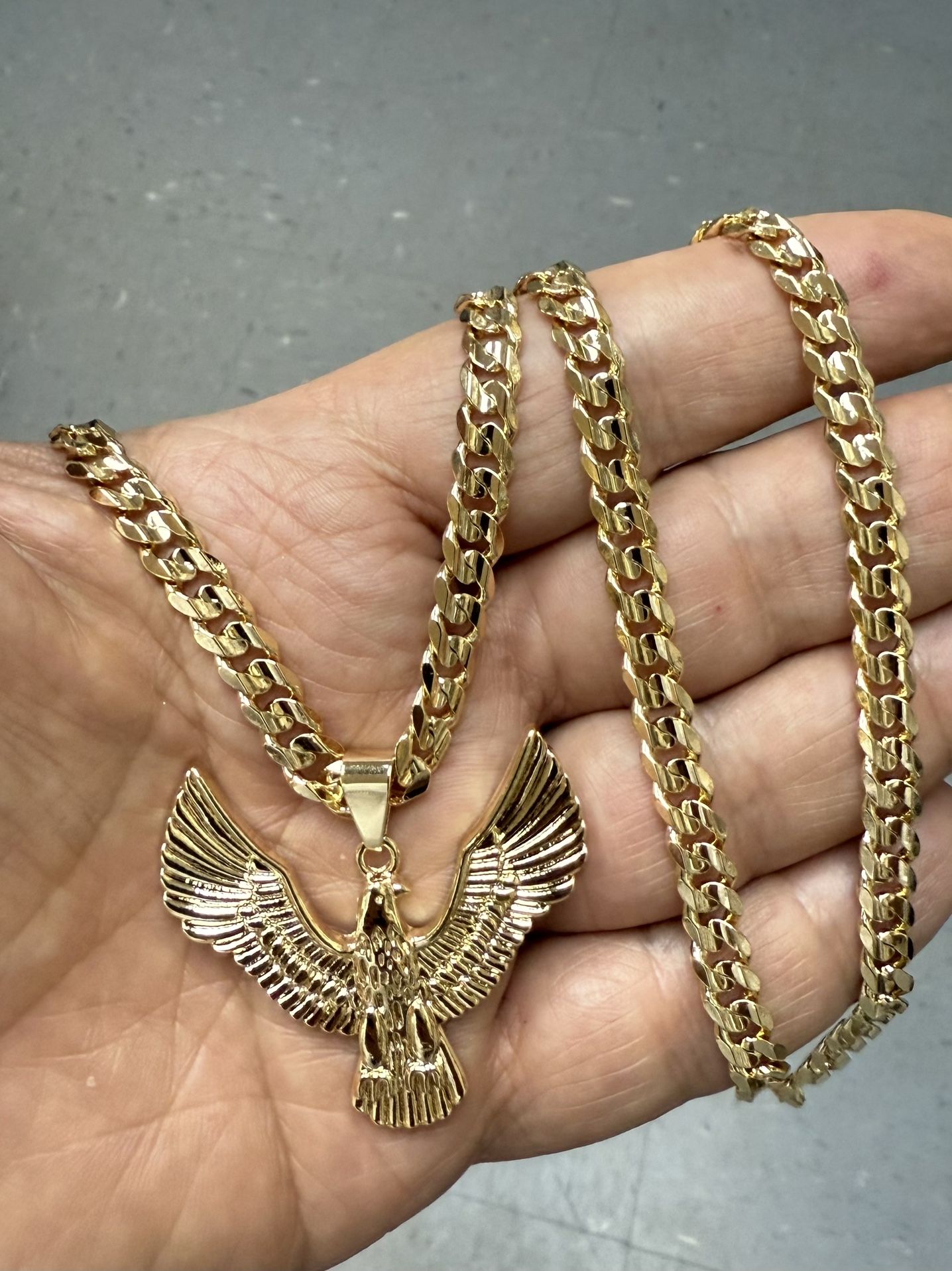14k premium gold plated none tarnish eagle pendant and necklace ✅✅✅