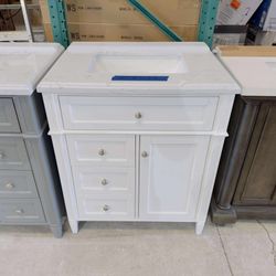 30" BRAND NEW BRITTANY SINGLE BATHROOM VANITY IN WHITE  $499 