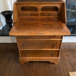 Vintage Handmade 5 Drawer Secretary Desk