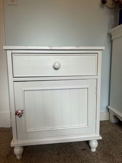 Night stand white wood single drawer Bedtime Inc Furniture