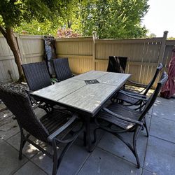 Outdoor Dining Set - Table And 6 Chairs