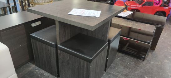 New small table and chairs set with storage on chairs