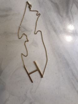 “H” initial gold k18 plated necklace