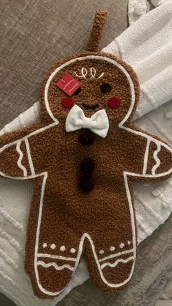 18” Christmas Faux Shearling Gingerbread Stocking - Wondershop