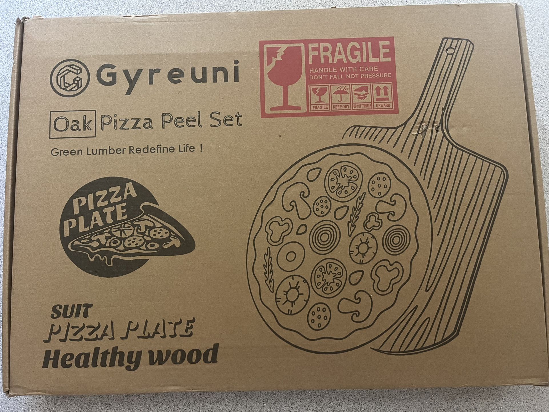 Gyreuni Oak Pizza Peel Set