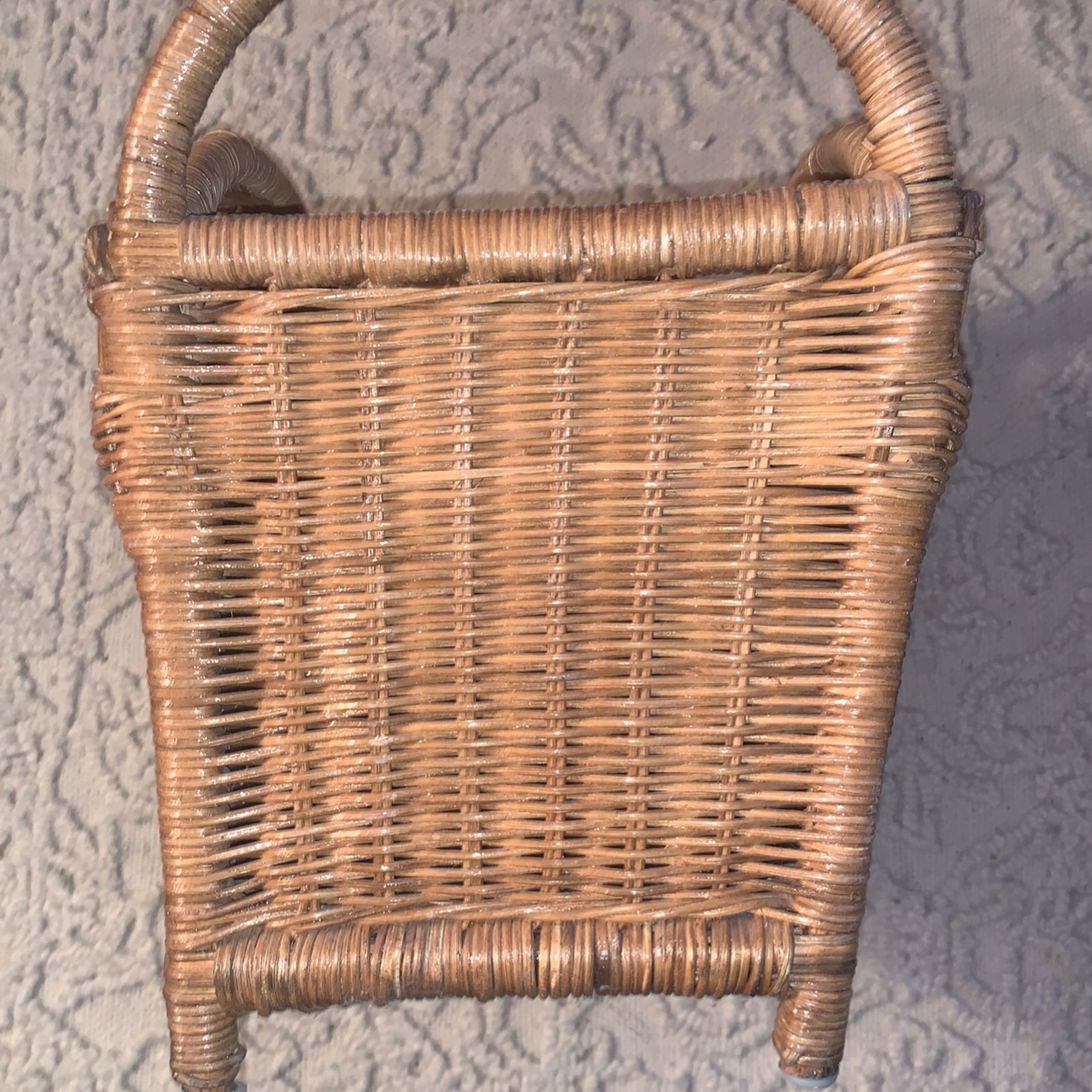 Vintage Boho Magazine Rack Wicker Handmade Beautiful
