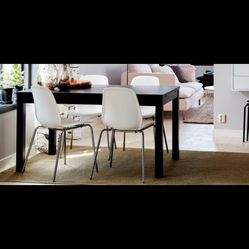 Ikea Bjursta Brown Extendable Wood Dining Table