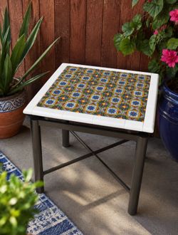 2 Talavera tile end tables custom made - OBO