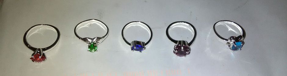 Five sterling silver over lay