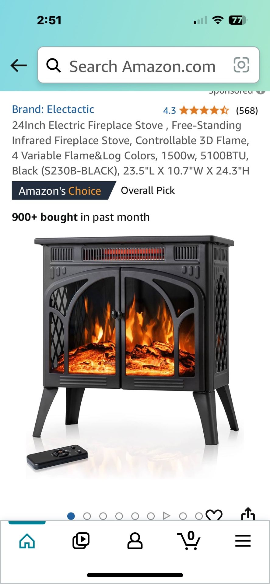 Rowan Electric Fireplace Brand New