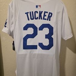 New Men's Dodgers Tucker White Jerseys Stitched
