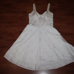 SANGRIA White Corset-Style Spaghetti Strap A-Line Dress - Like New