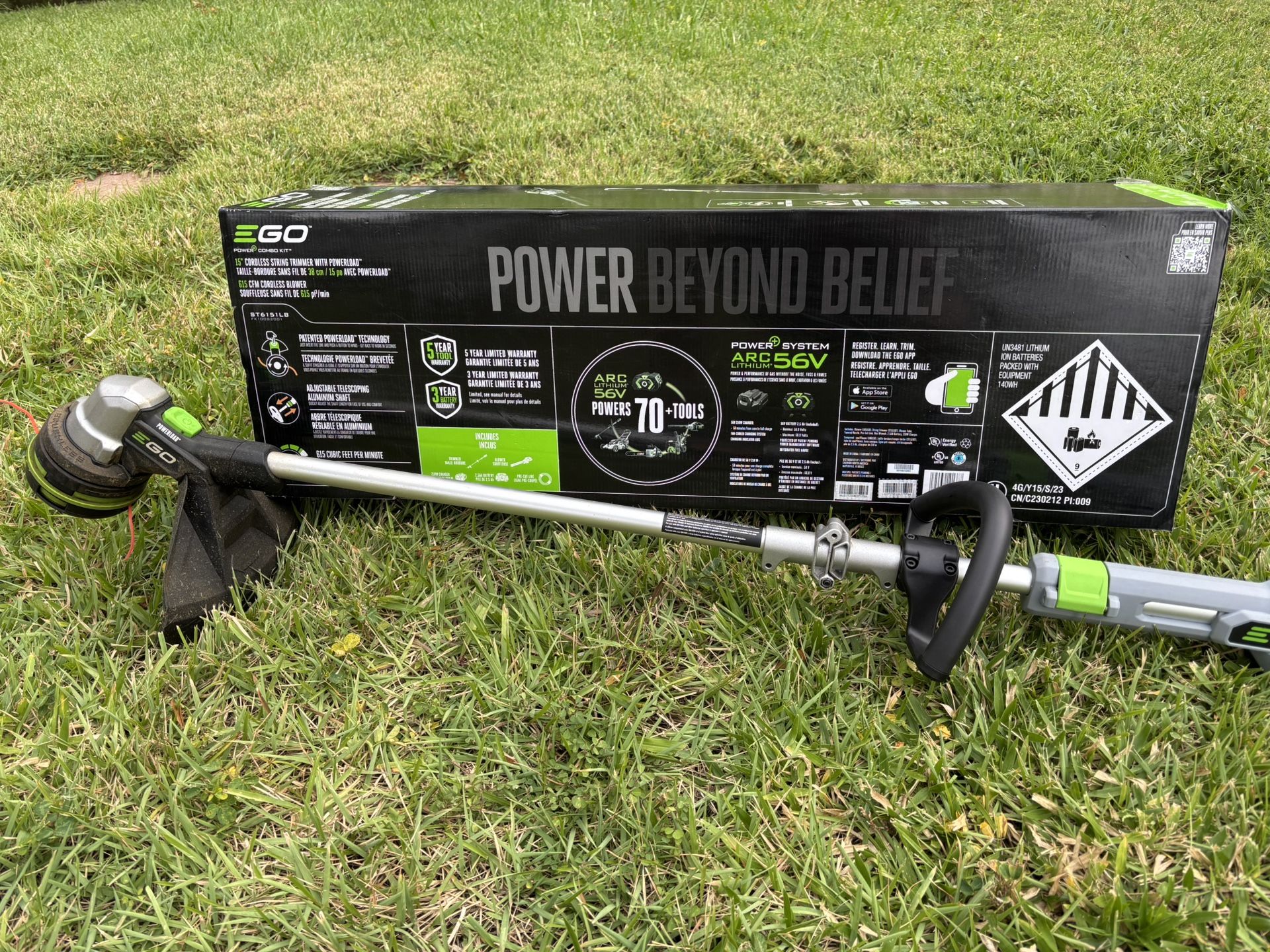 EGO POWER+ ST1510T 15-Inch 56-Volt Lithium-Ion Cordless POWERLOAD String Trimmer