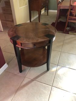 Wood end table